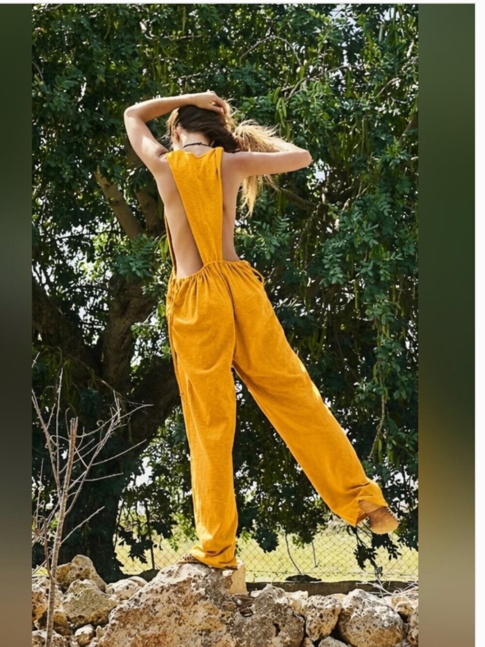 FREE PEOPLE FP Beach Let's Chill Oversize One Piece Jumpsuit size large - Picture 1 of 10
